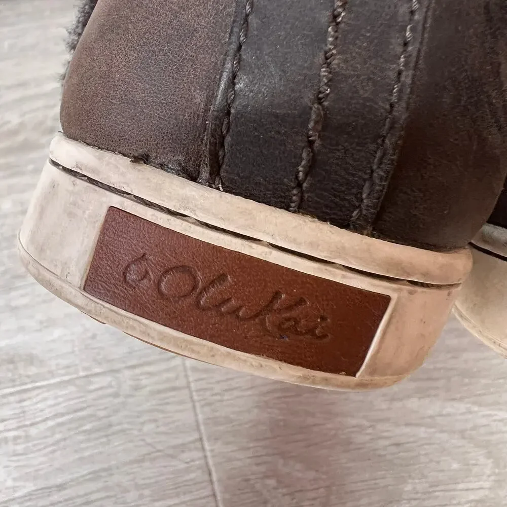 Olukai Boots Womens Size W 9.5 Brown Pehuea Hulu Leather Australia Fall Wear